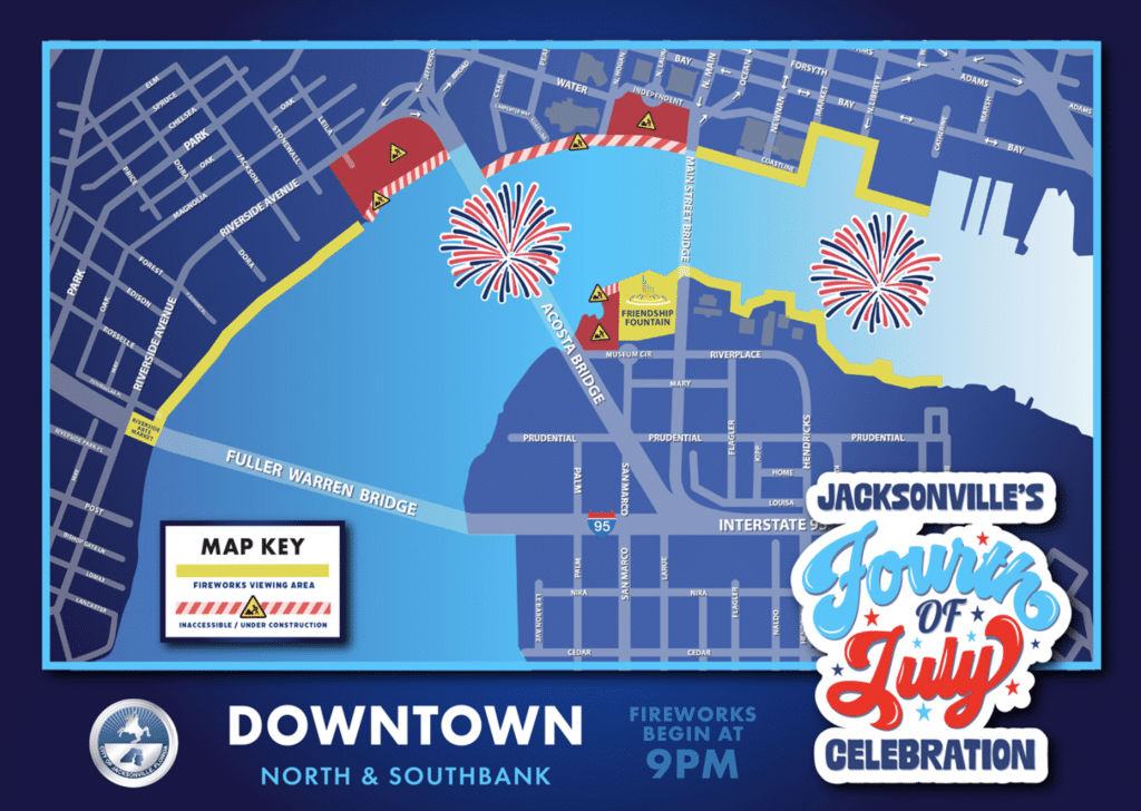 4th of July fireworks in Jacksonville Florida 